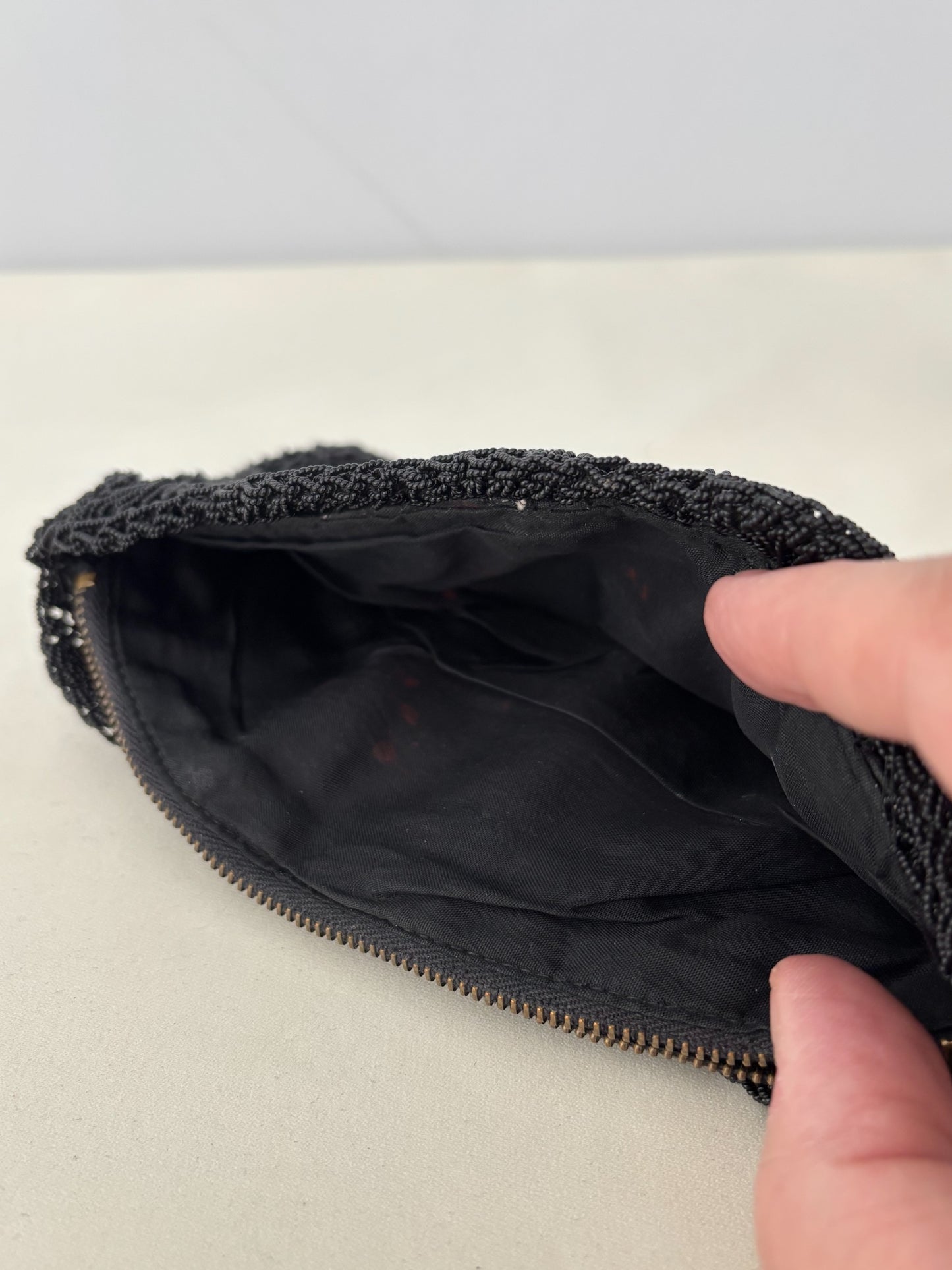 1950s/60s Black Beaded Evening Clutch