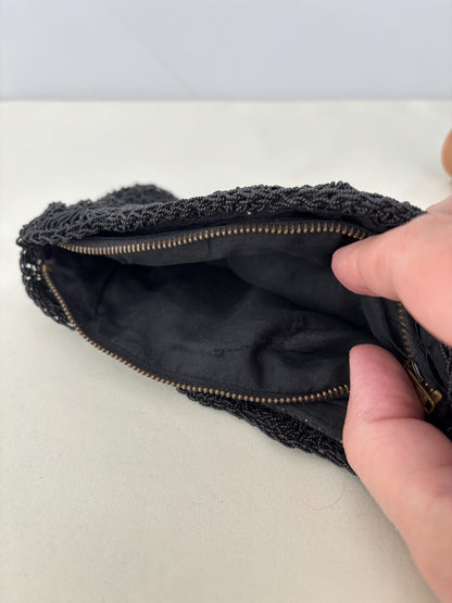 1950s/60s Black Beaded Evening Clutch