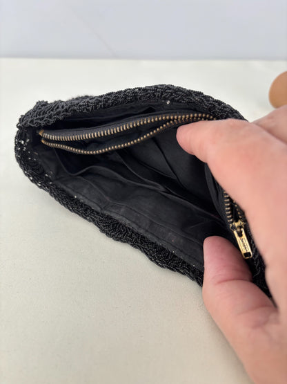 1950s/60s Black Beaded Evening Clutch
