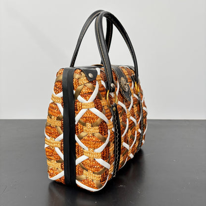 1960s Large Woven Straw Handbag