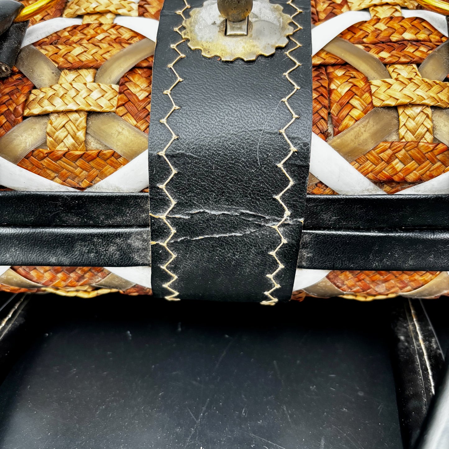 1960s Large Woven Straw Handbag