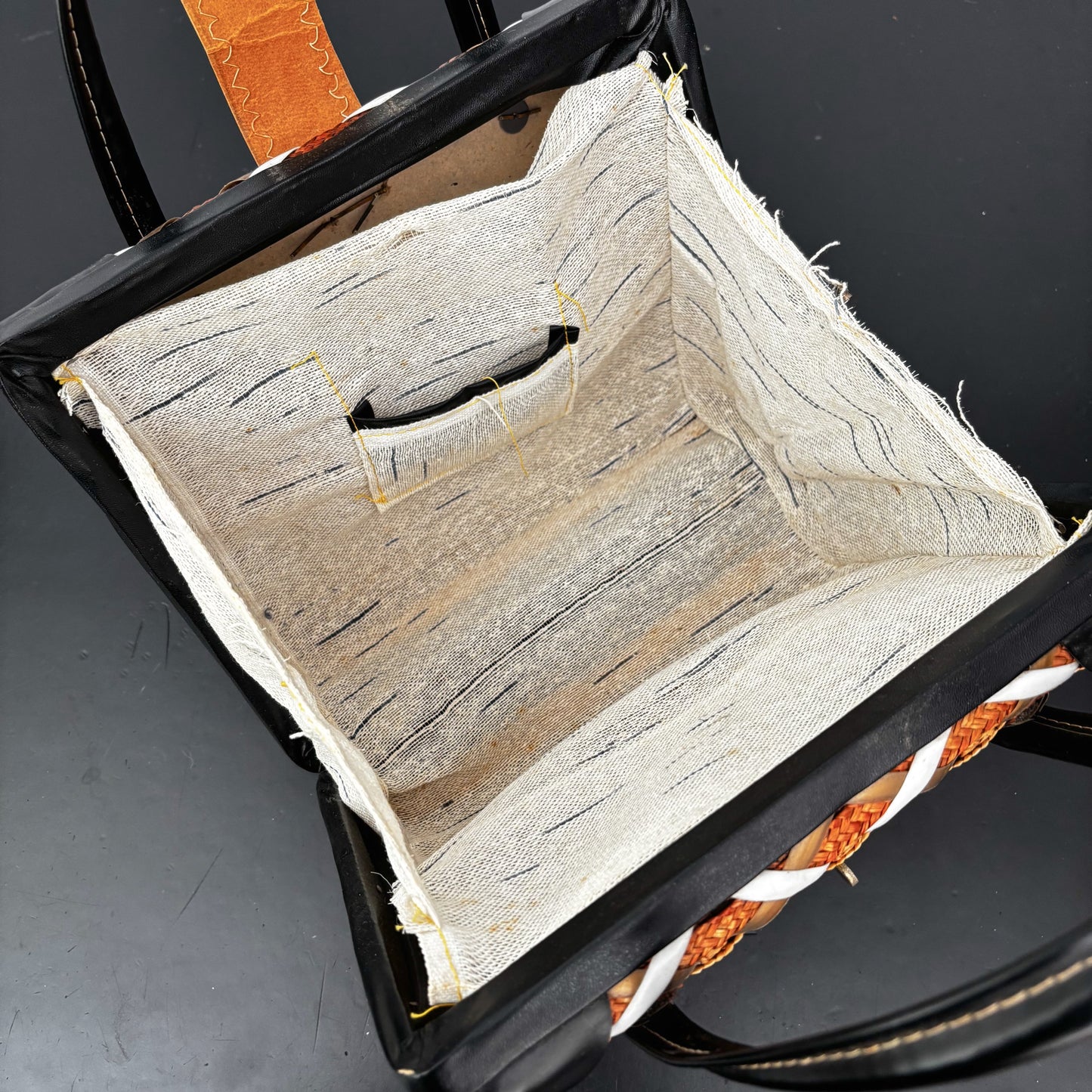 1960s Large Woven Straw Handbag
