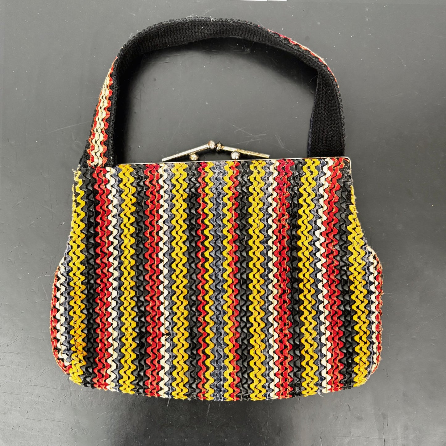 1940s Multi Color Telephone Cord-Style Handbag