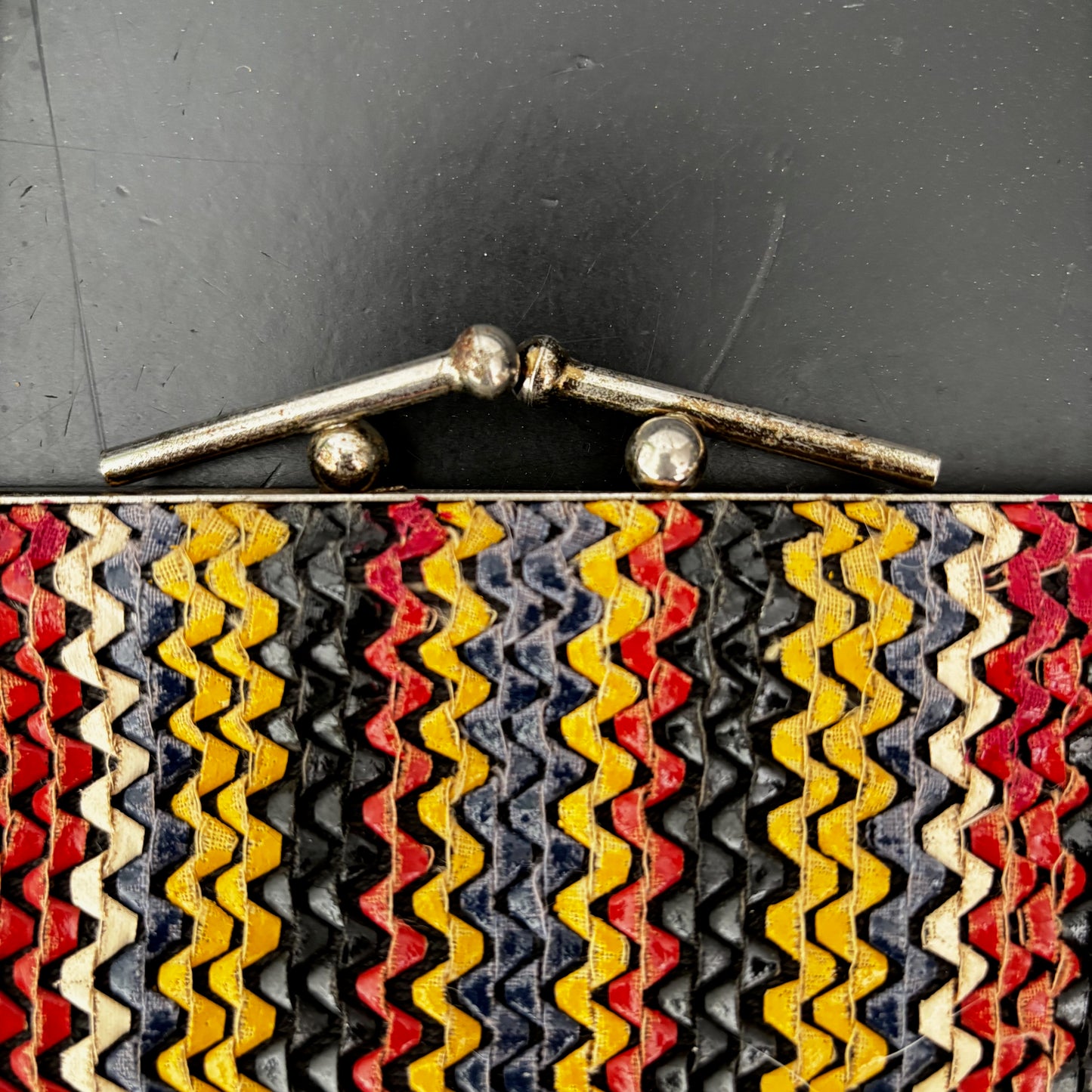 1940s Multi Color Telephone Cord-Style Handbag