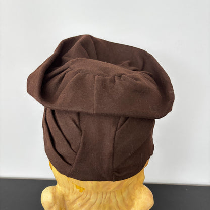 1940s Brown Felt Halo Beret