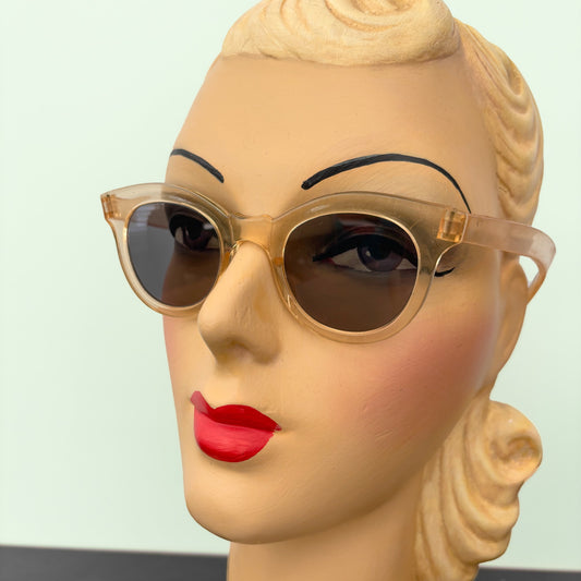 1940s Transparent Champagne Celluloid Sunglasses