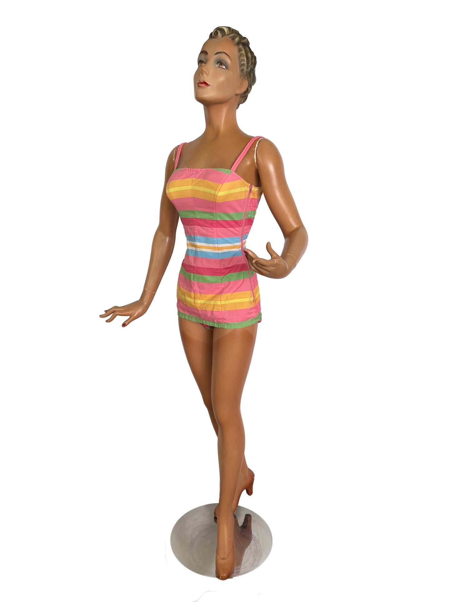 XS/S | 1950s/60s Jantzen Striped Skirted Swimsuit