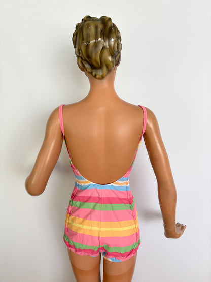 XS/S | 1950s/60s Jantzen Striped Skirted Swimsuit
