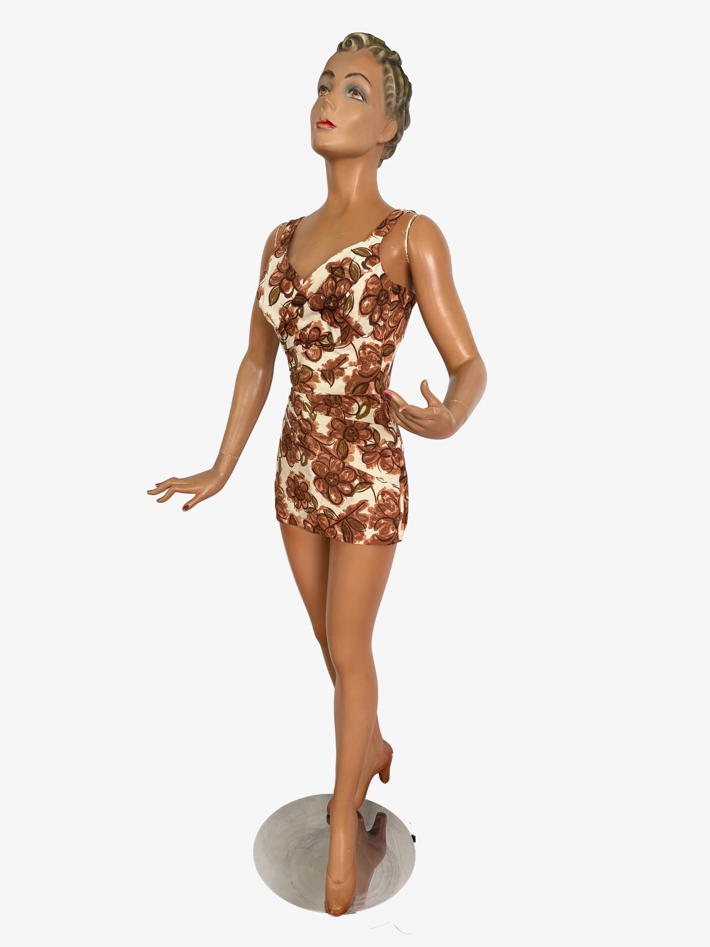 S | 1950s/60s Catalina The Art Of Eve Floral Bathing Suit