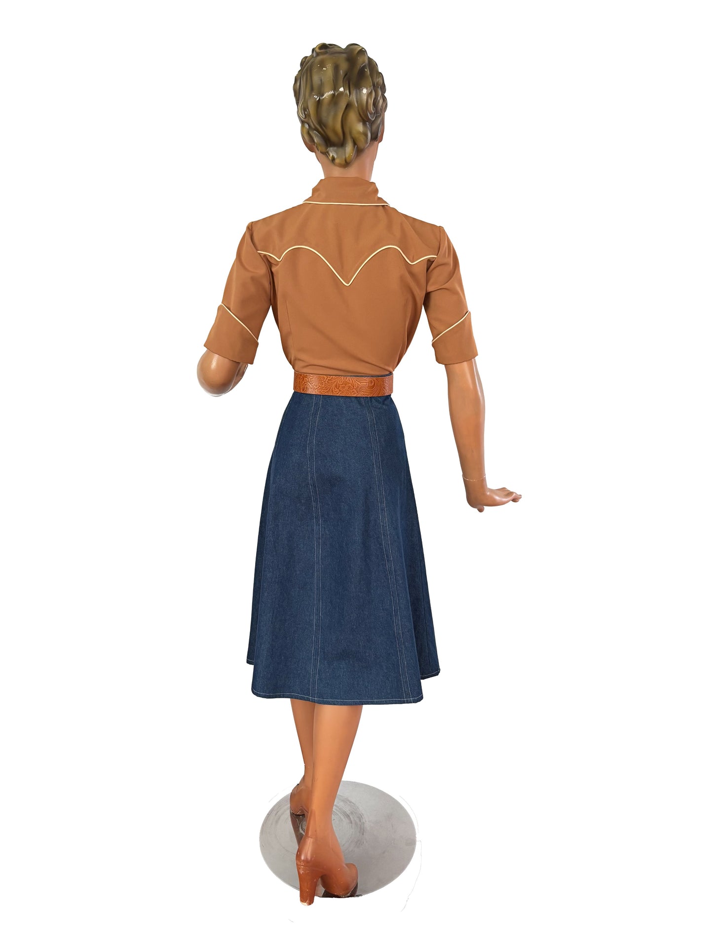 Lorraine 1940s Western Blouse Toffee