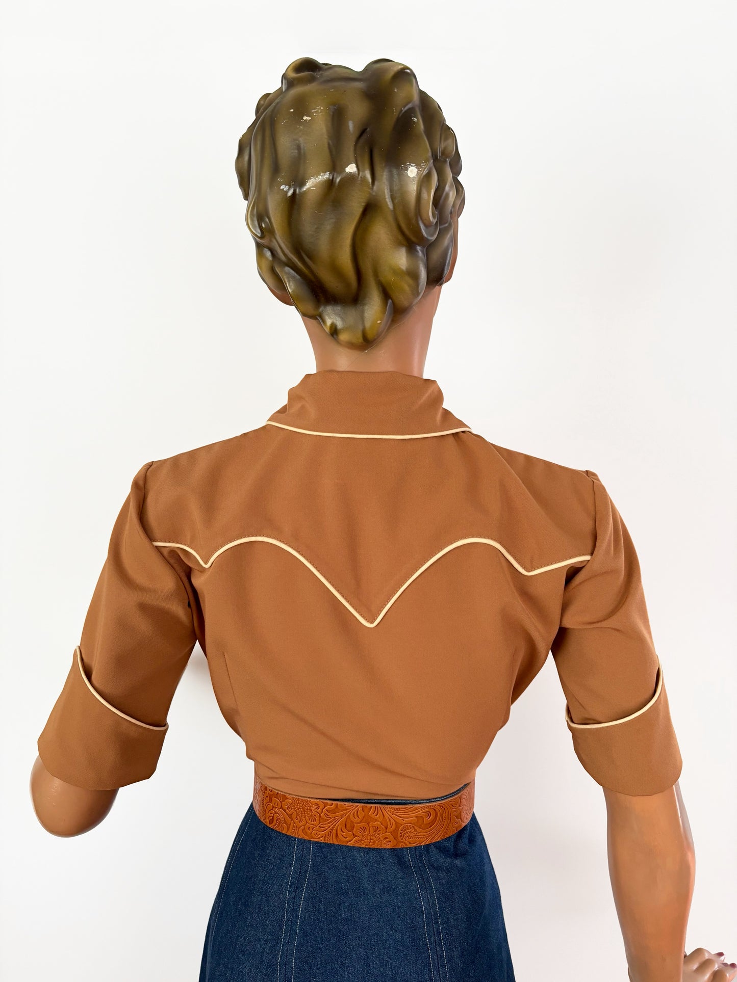 Lorraine 1940s Western Blouse Toffee