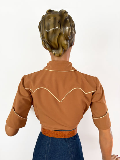 Lorraine 1940s Western Blouse Toffee