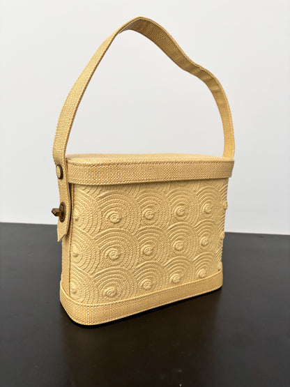 1960s Yellow Textured Plastic Box Purse