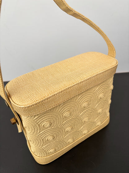 1960s Yellow Textured Plastic Box Purse