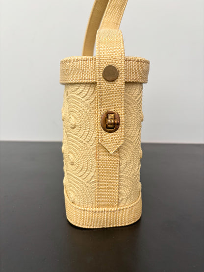 1960s Yellow Textured Plastic Box Purse