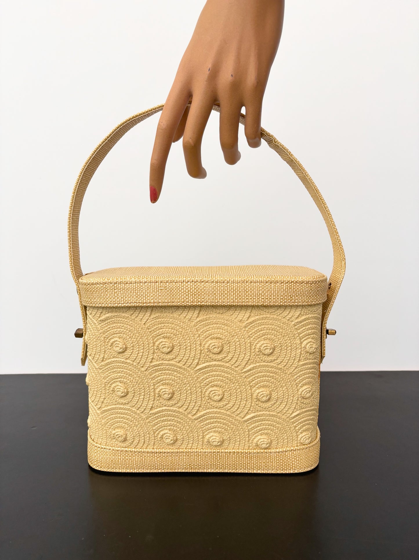 1960s Yellow Textured Plastic Box Purse