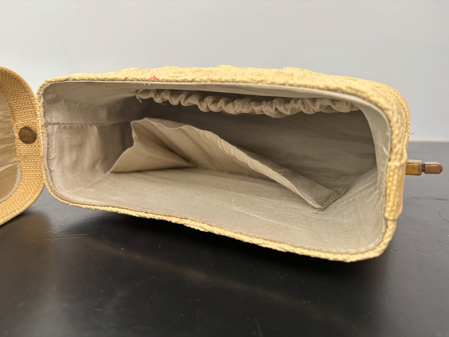 1960s Yellow Textured Plastic Box Purse