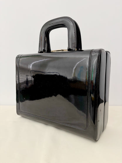 1950s/60s Black Patent Leather Beauty Case