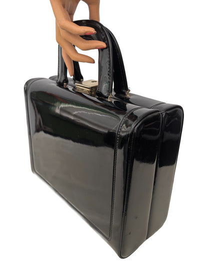 1950s/60s Black Patent Leather Beauty Case