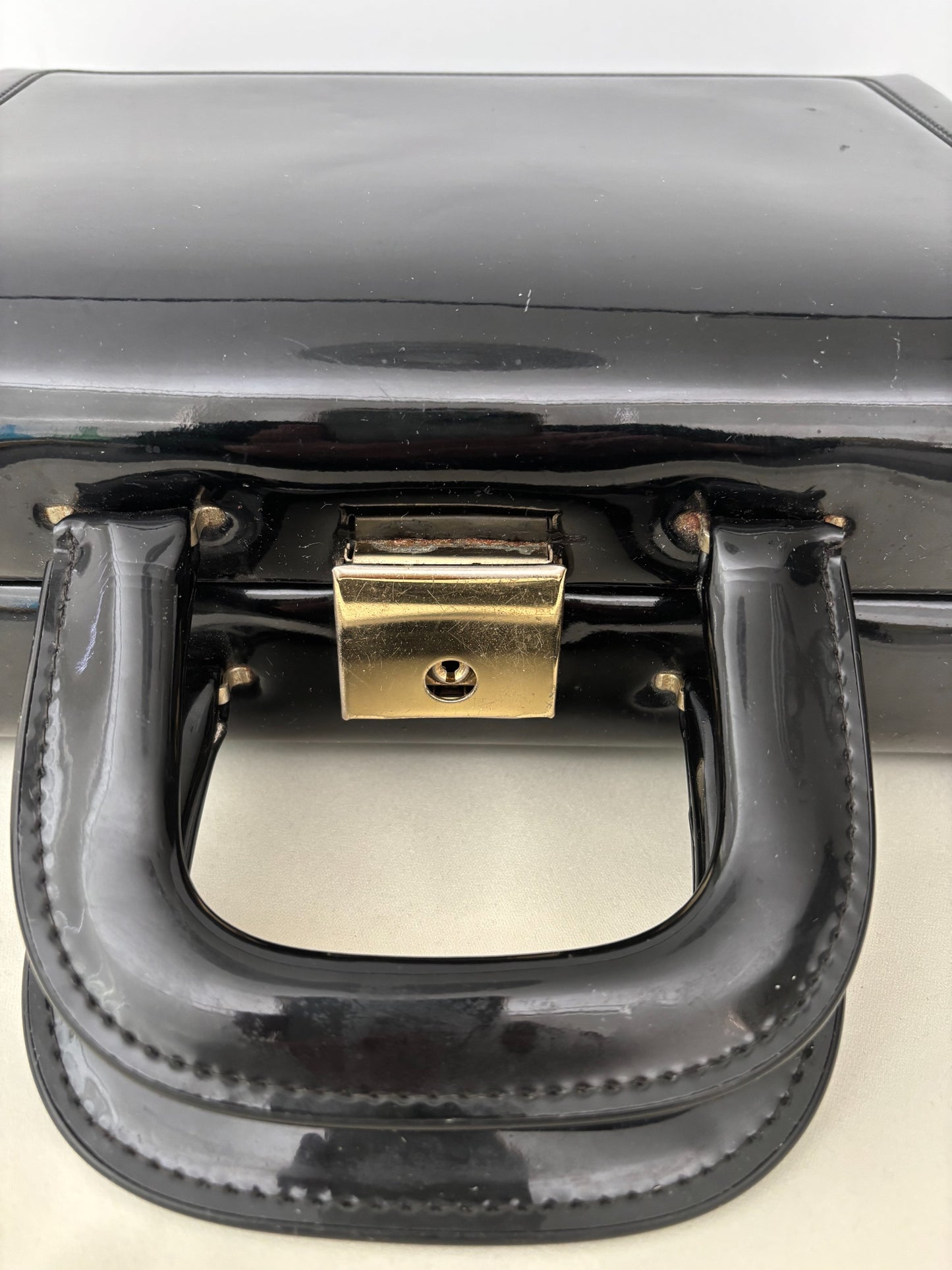 1950s/60s Black Patent Leather Beauty Case