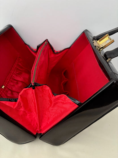 1950s/60s Black Patent Leather Beauty Case
