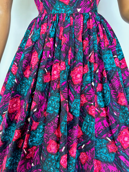 1950s Silk Swing Dress | XS/S