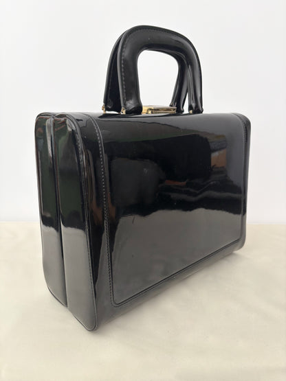 1950s/60s Black Patent Leather Beauty Case