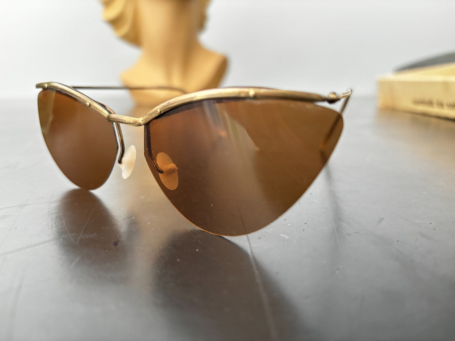 1950s Samco Gold Metal Cat Eye Sunglasses