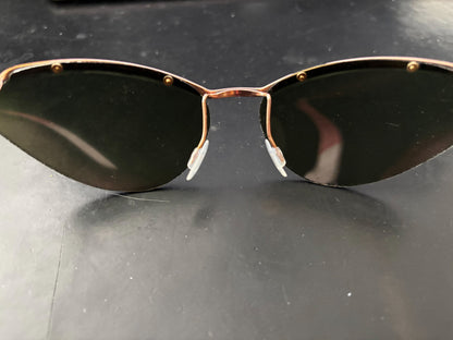 1950s Samco Gold Metal Wide Cat Eye Sunglasses