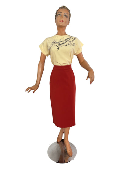 Hand-Painted 1940s Style Blouse With Western Train Illustration | M