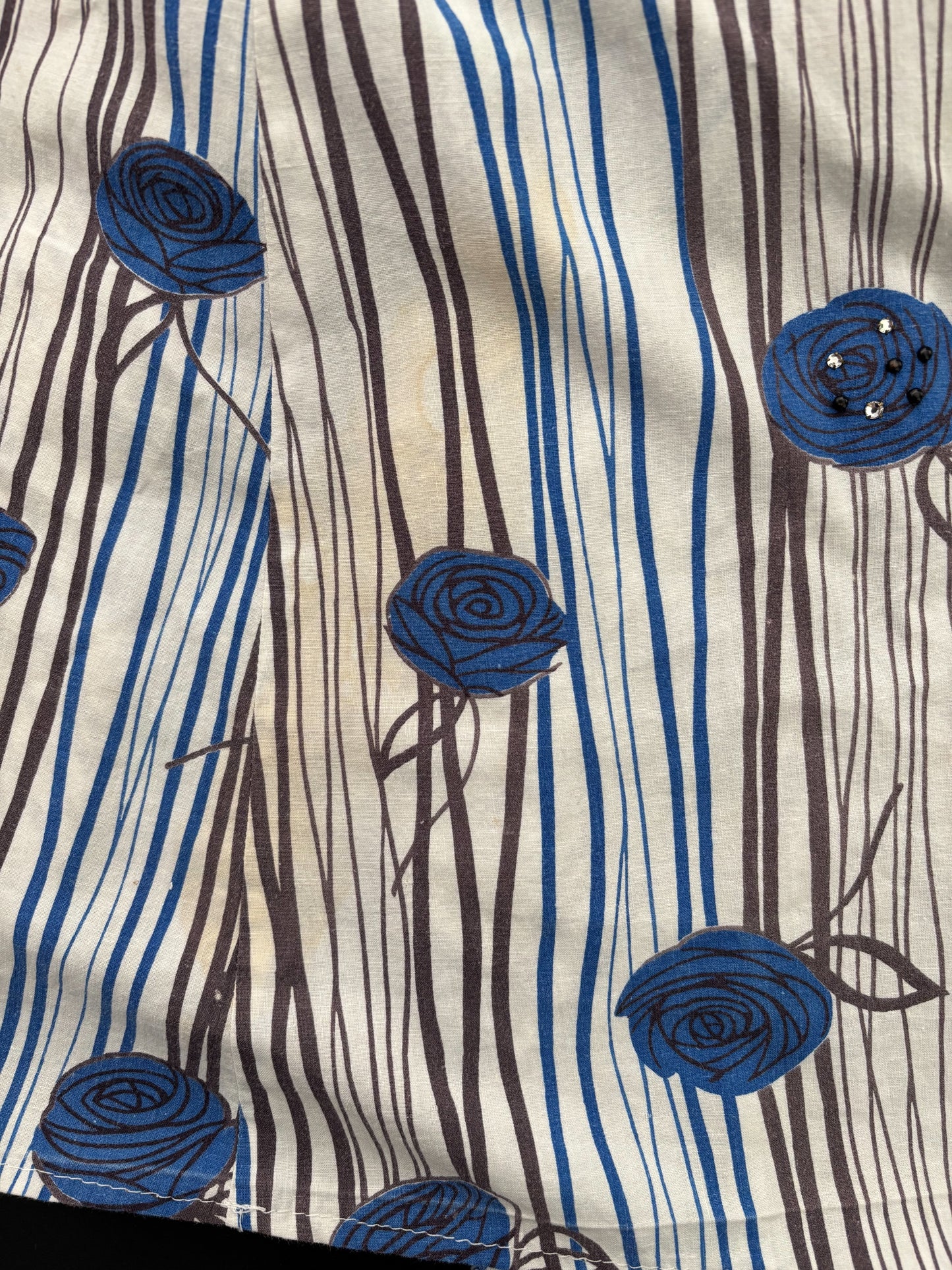 S/M | 1950s Jerry Gilden Cotton Rose Print Sundress