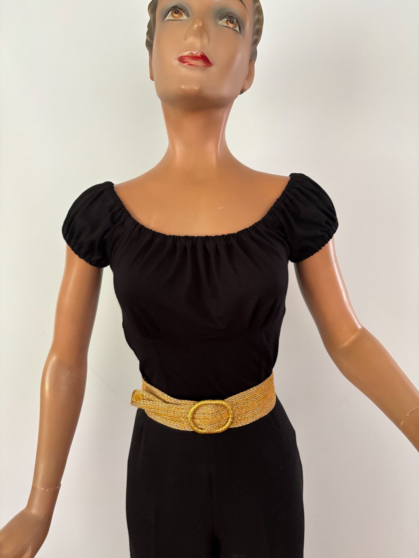1950s Gold Metal Thread Waist Belt
