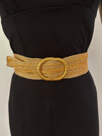 1950s Gold Metal Thread Waist Belt