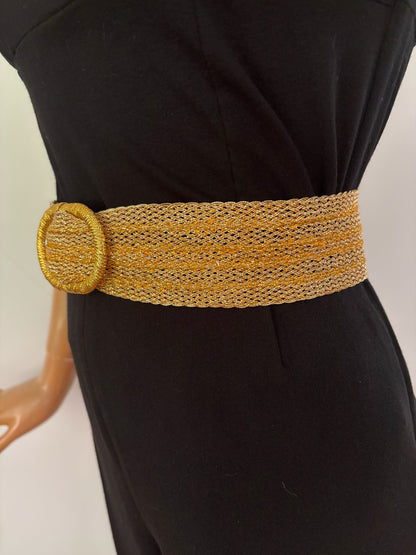 1950s Gold Metal Thread Waist Belt
