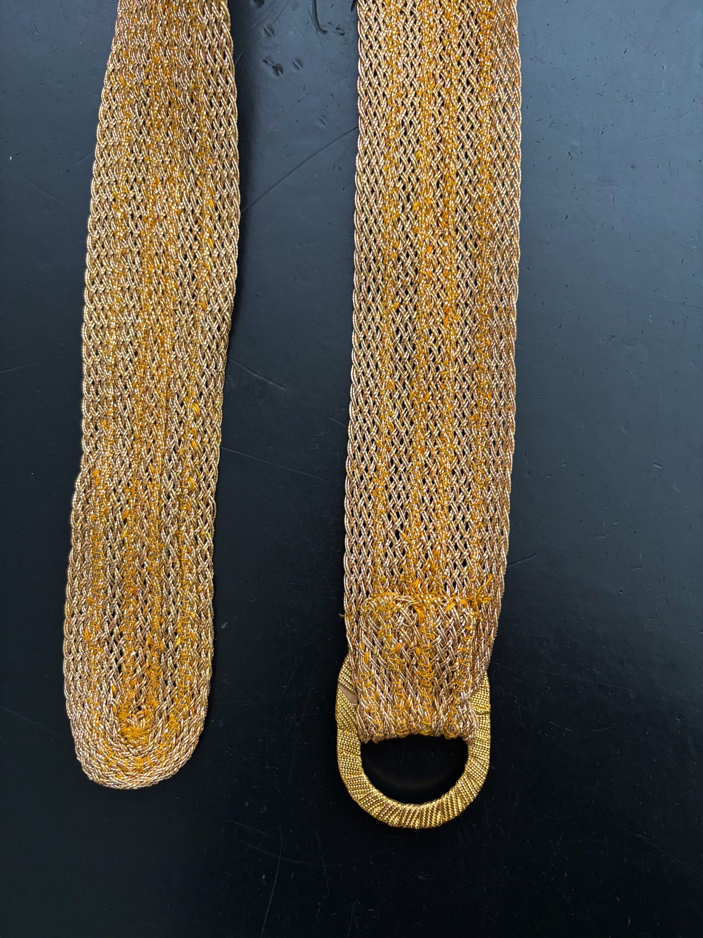 1950s Gold Metal Thread Waist Belt