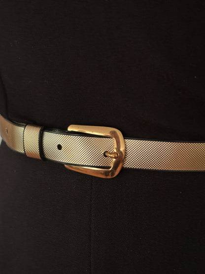 1960s Gold Textured Skinny Belt