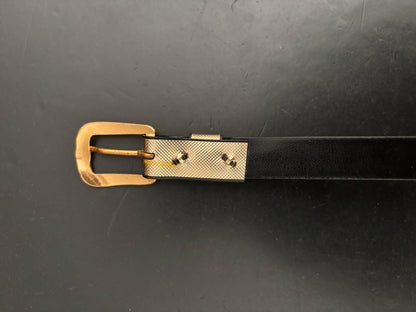 1960s Gold Textured Skinny Belt