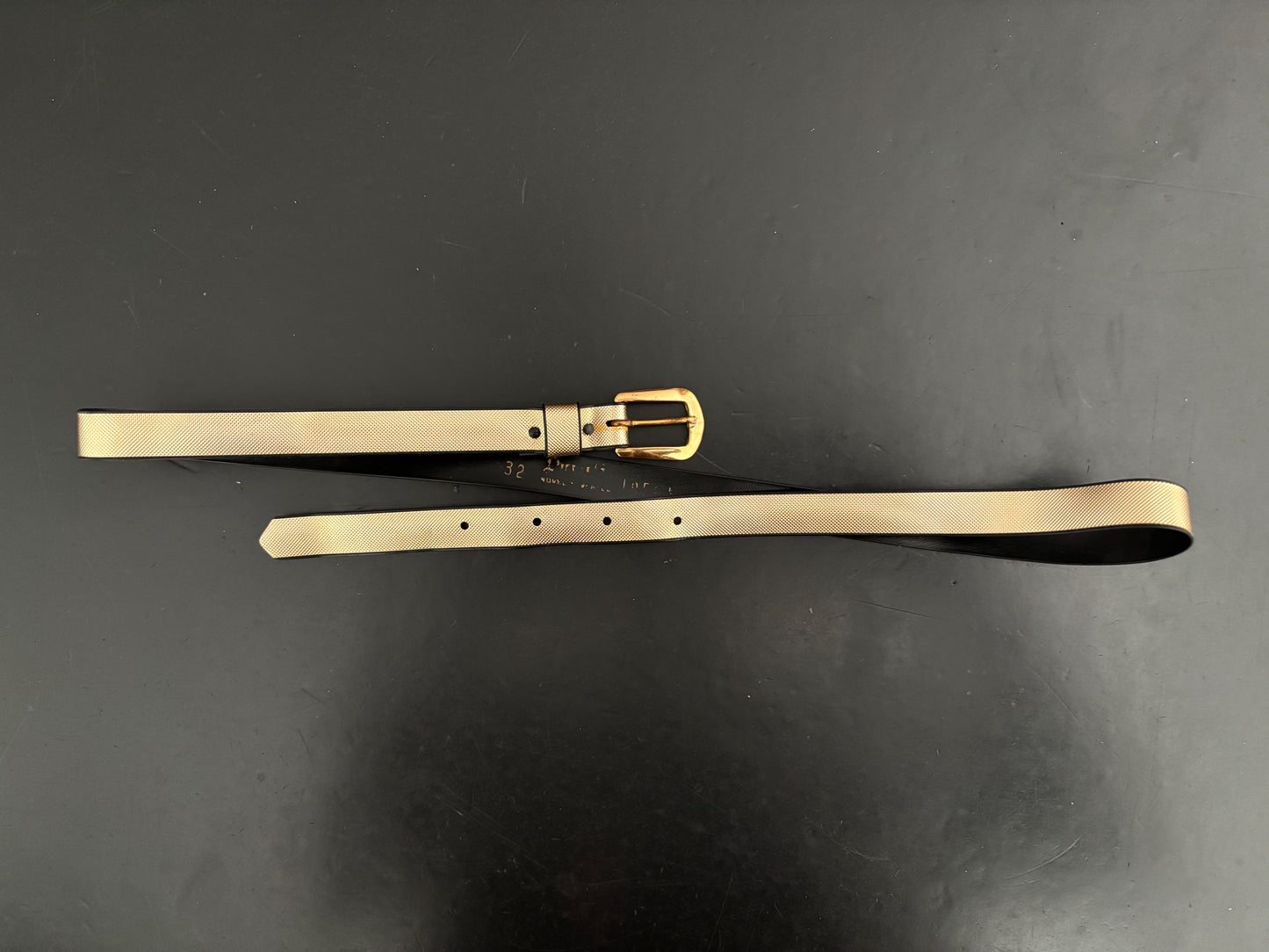 1960s Gold Textured Skinny Belt