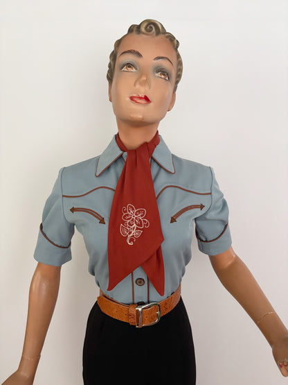 Western Style Embroidered Scarf