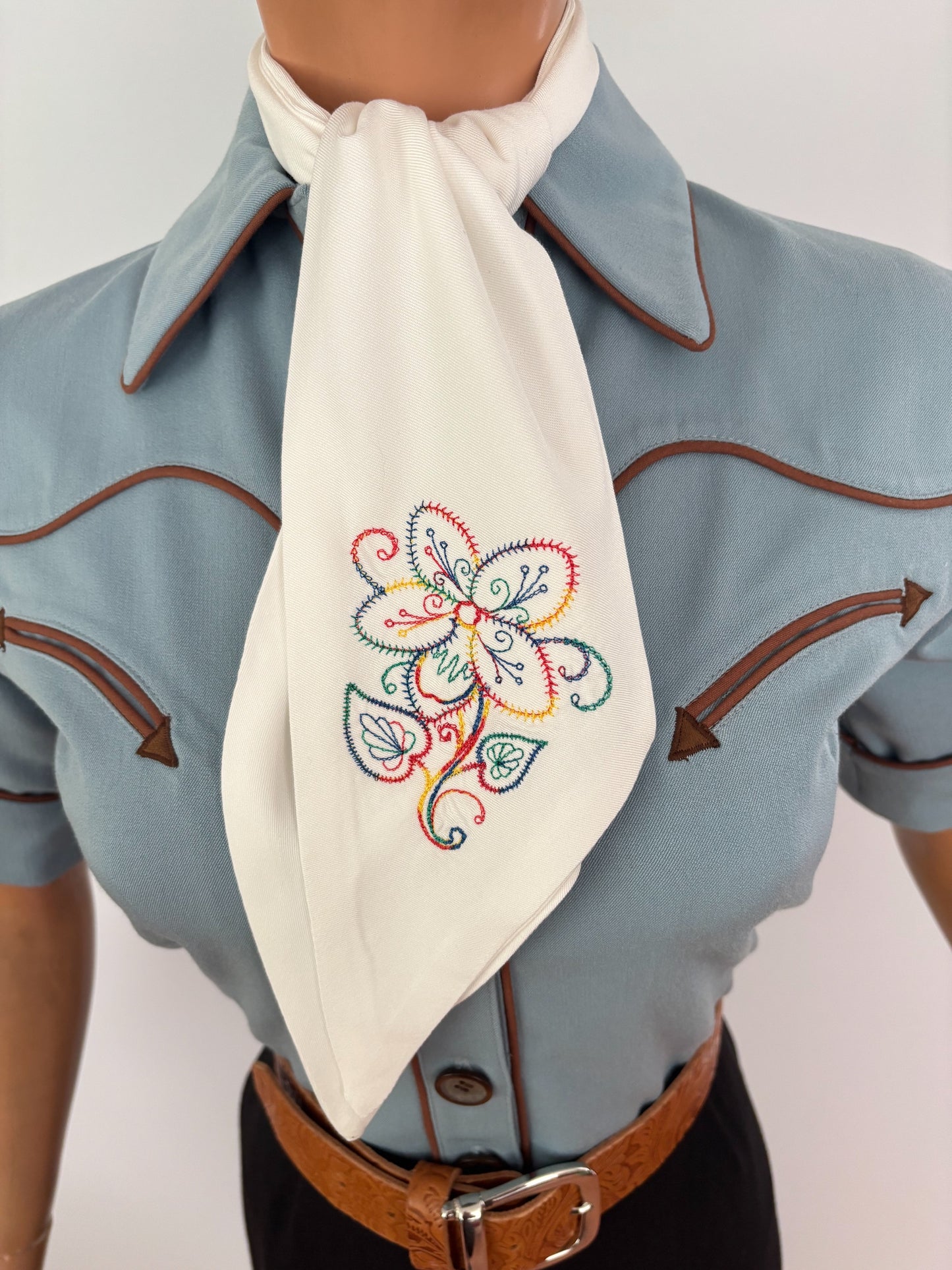 Western Style Embroidered Scarf
