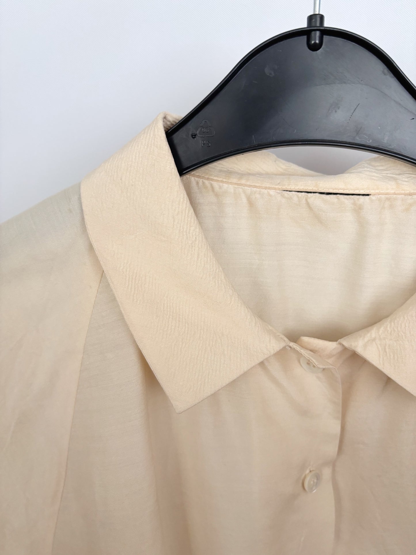 XL/XXL | 1940s/50s Silk Blouse With Openwork Flowers