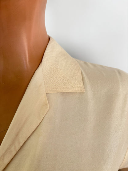 1950s Off White Silk Blouse | L