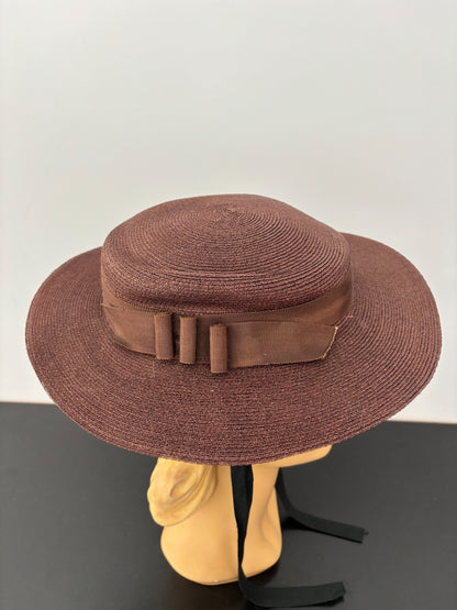 1940s/50s Wide Brim Raffia Hat