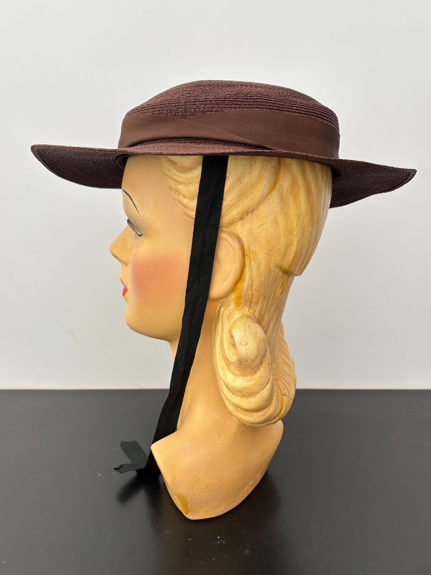 1940s/50s Wide Brim Raffia Hat