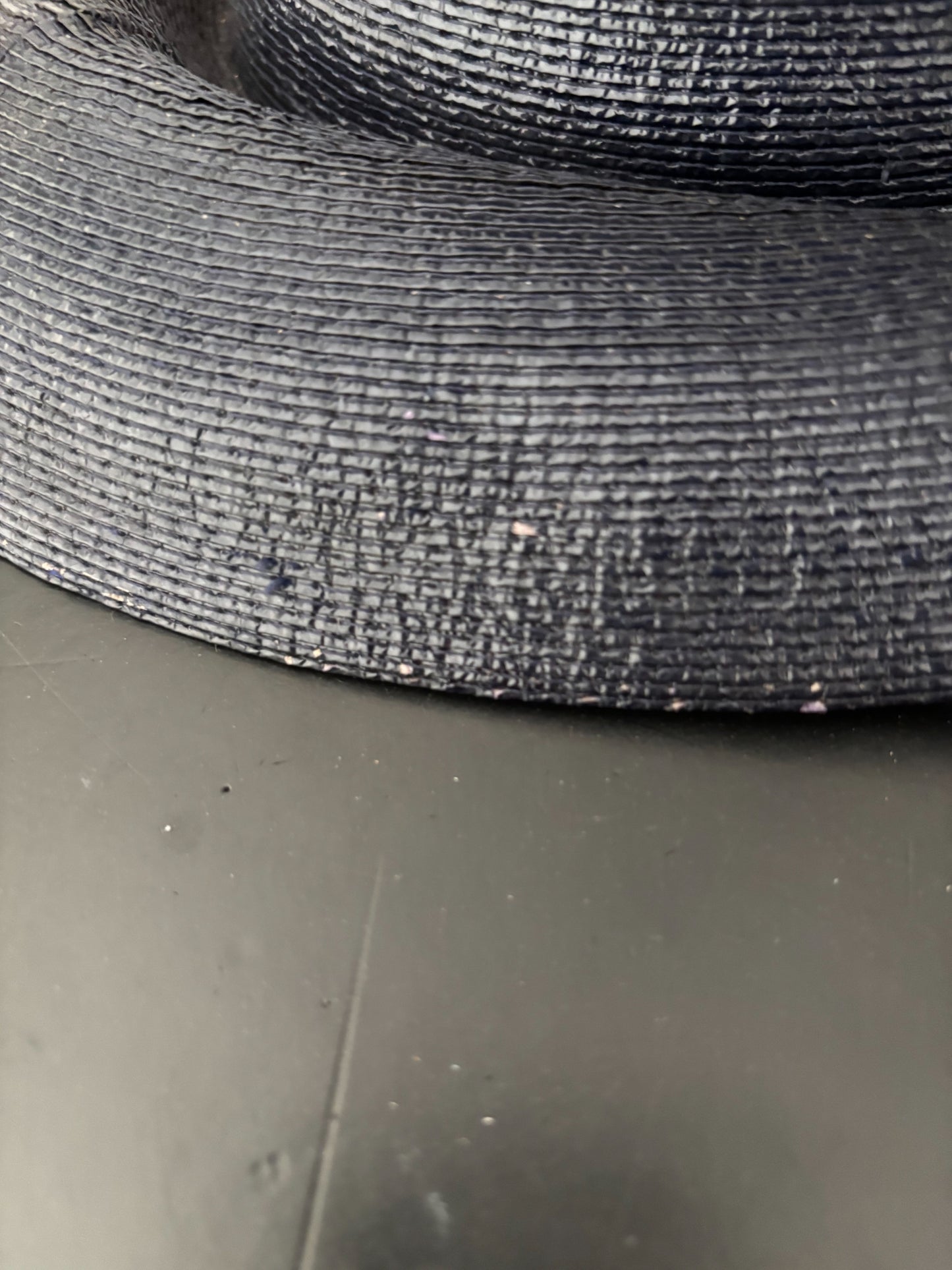 Deadstock 1940s/50s Navy Blue Hard Straw Hat