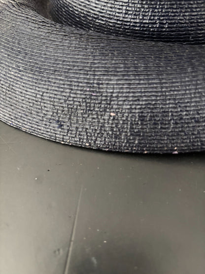 Deadstock 1940s/50s Navy Blue Hard Straw Hat