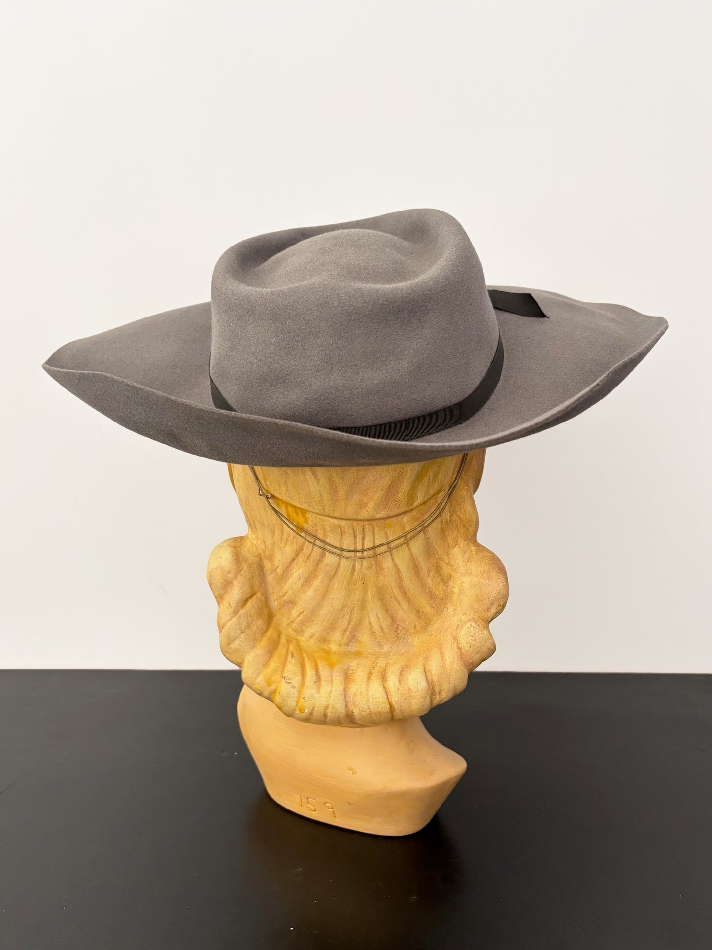 1940s/50s Valensy Grey Wide Brim Felt Picture Hat