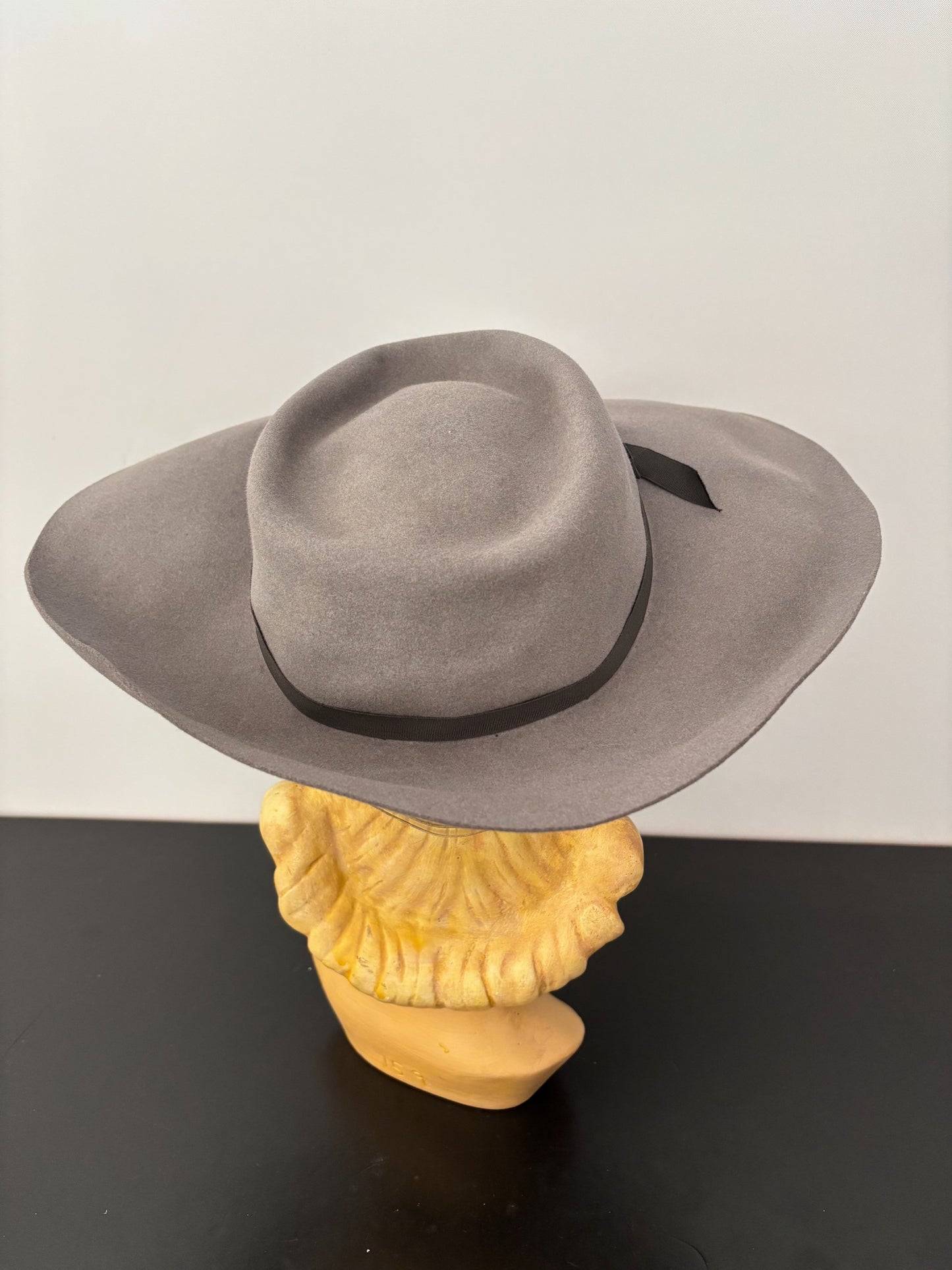 1940s/50s Valensy Grey Wide Brim Felt Picture Hat