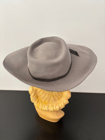 1940s/50s Valensy Grey Wide Brim Felt Picture Hat