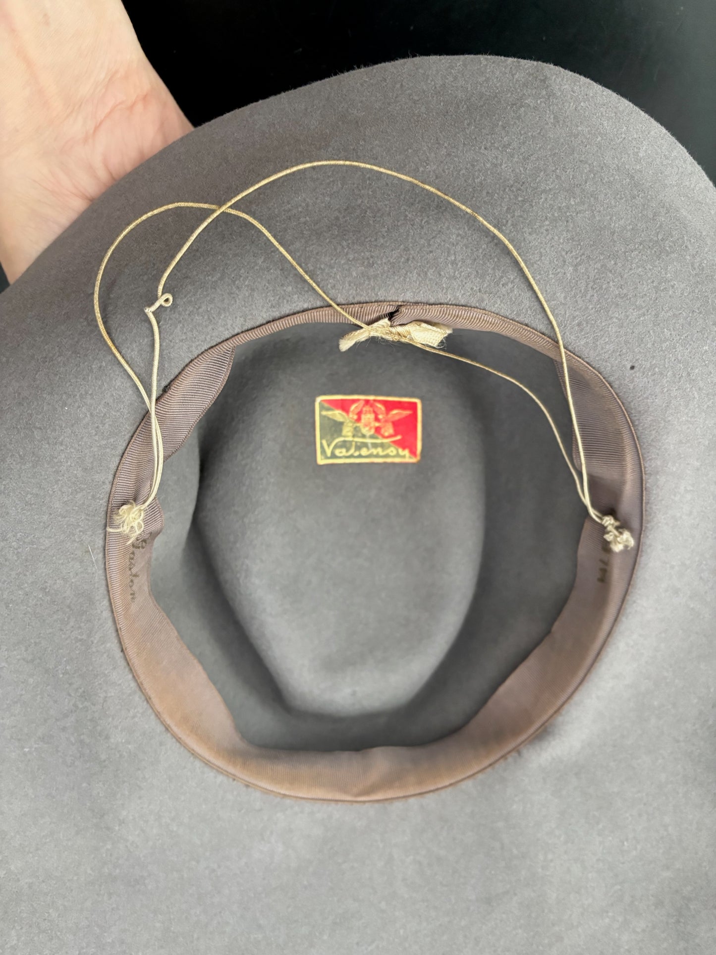 1940s/50s Valensy Grey Wide Brim Felt Picture Hat